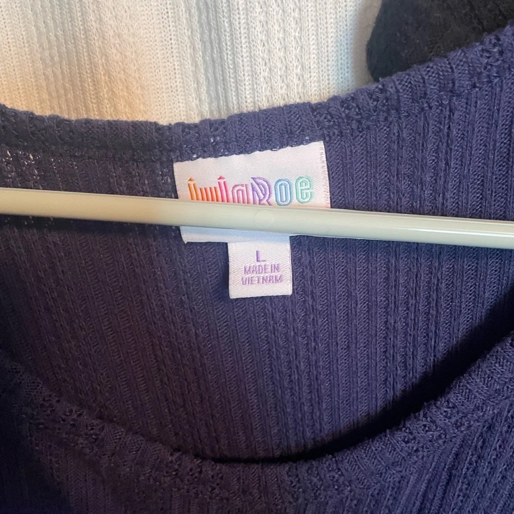 LuLaRoe Short Sleeve Tops - Black, White, Purple - Picture 3 of 7